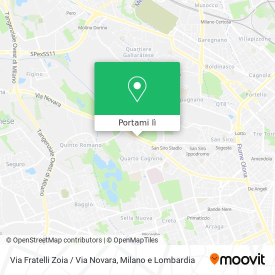 Mappa Via Fratelli Zoia / Via Novara