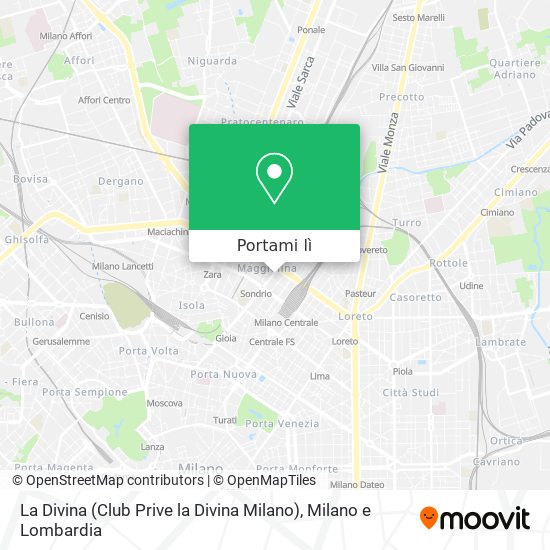Mappa La Divina (Club Prive la Divina Milano)