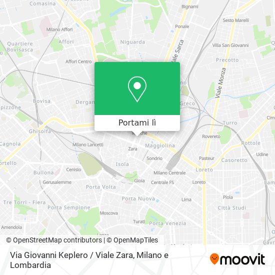 Mappa Via Giovanni Keplero / Viale Zara