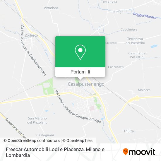 Mappa Freecar Automobili Lodi e Piacenza