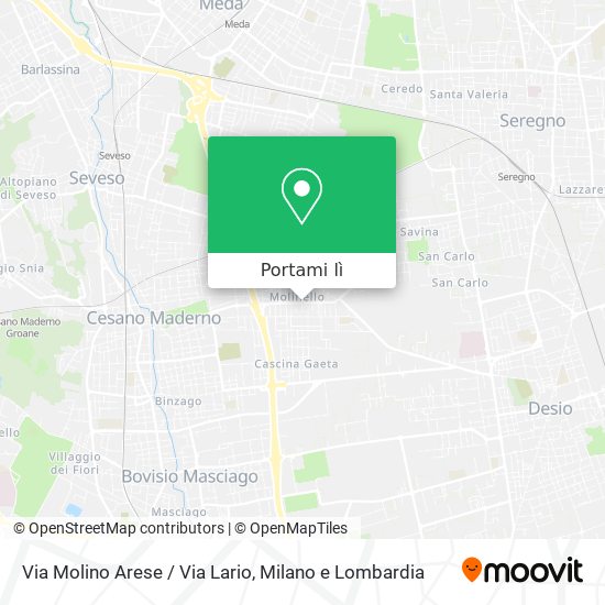 Mappa Via Molino Arese / Via Lario