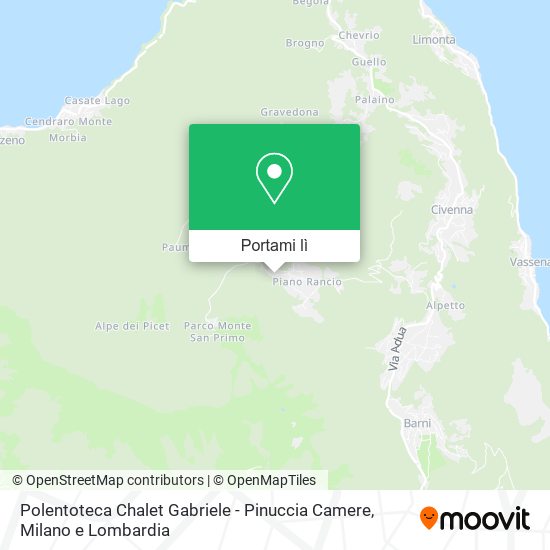 Mappa Polentoteca Chalet Gabriele - Pinuccia Camere