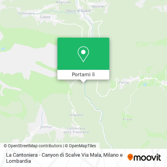 Mappa La Cantoniera - Canyon di Scalve Via Mala