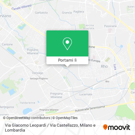 Mappa Via Giacomo Leopardi / Via Castellazzo