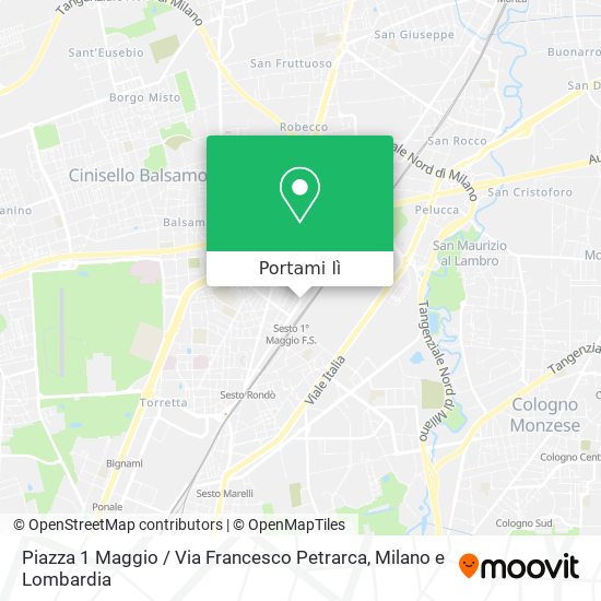 Mappa Piazza 1 Maggio / Via Francesco Petrarca