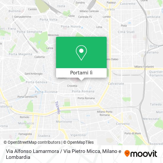 Mappa Via Alfonso Lamarmora / Via Pietro Micca