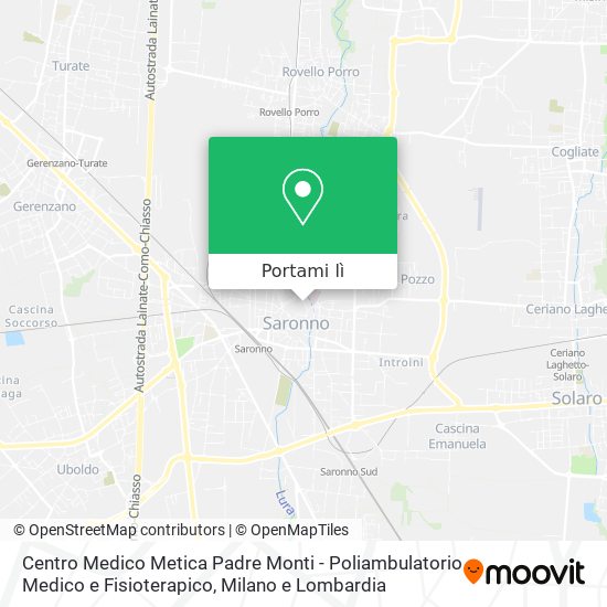 Mappa Centro Medico Metica Padre Monti - Poliambulatorio Medico e Fisioterapico