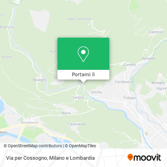 Mappa Via per Cossogno