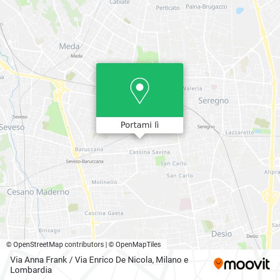 Mappa Via Anna Frank / Via Enrico De Nicola