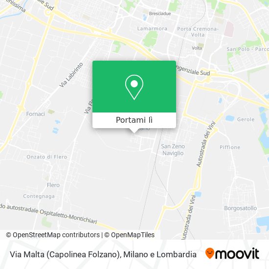 Mappa Via Malta (Capolinea Folzano)