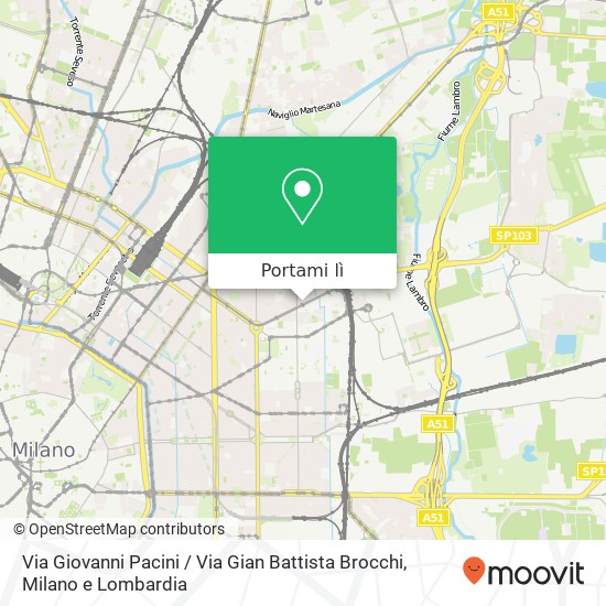 Mappa Via Giovanni Pacini / Via Gian Battista Brocchi