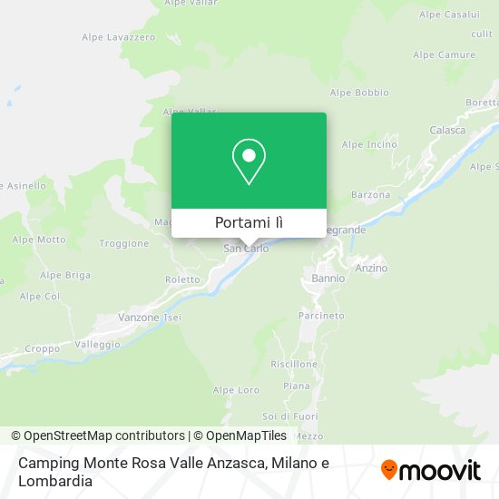 Mappa Camping Monte Rosa Valle Anzasca