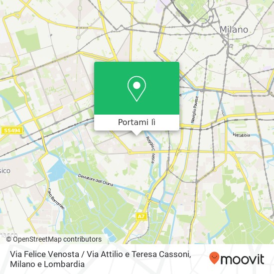 Mappa Via Felice Venosta / Via Attilio e Teresa Cassoni