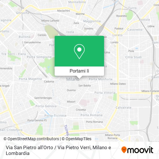Mappa Via San Pietro all'Orto / Via Pietro Verri