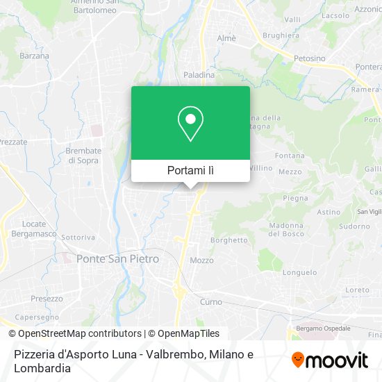 Mappa Pizzeria d'Asporto Luna - Valbrembo