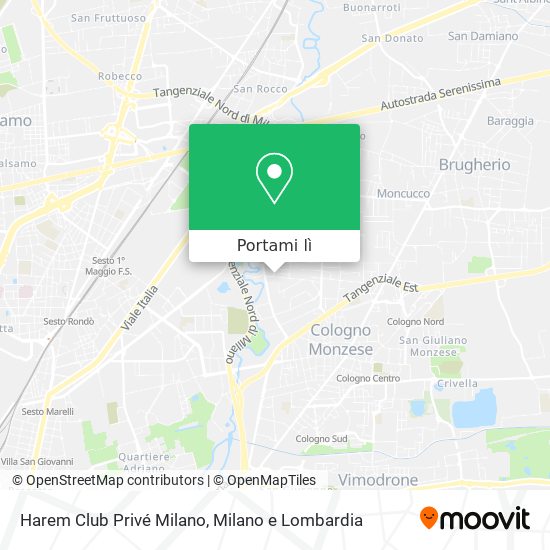 Mappa Harem Club Privé Milano