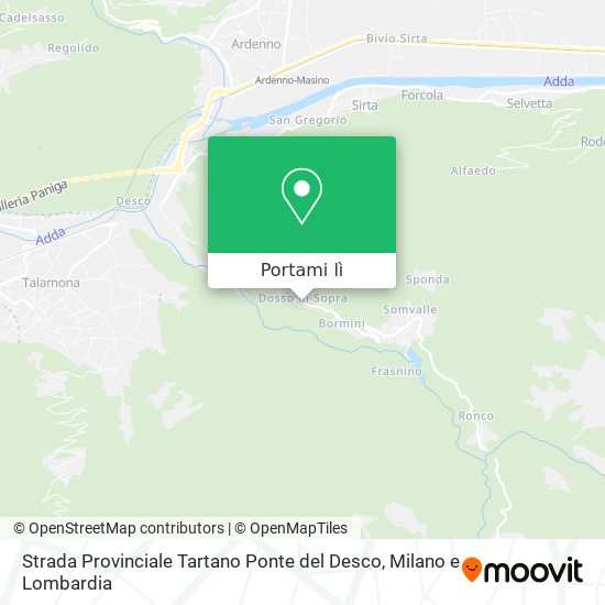 Mappa Strada Provinciale Tartano Ponte del Desco