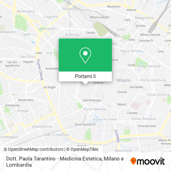 Mappa Dott. Paola Tarantino - Medicina Estetica
