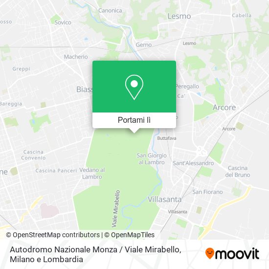 Mappa Autodromo Nazionale Monza / Viale Mirabello