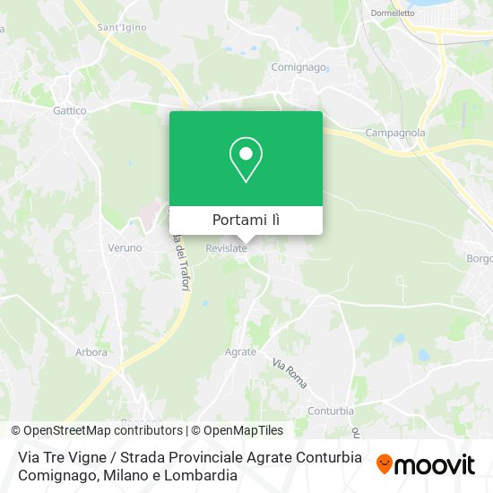 Mappa Via Tre Vigne / Strada Provinciale Agrate Conturbia Comignago