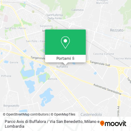 Mappa Parco Avis di Buffalora / Via San Benedetto