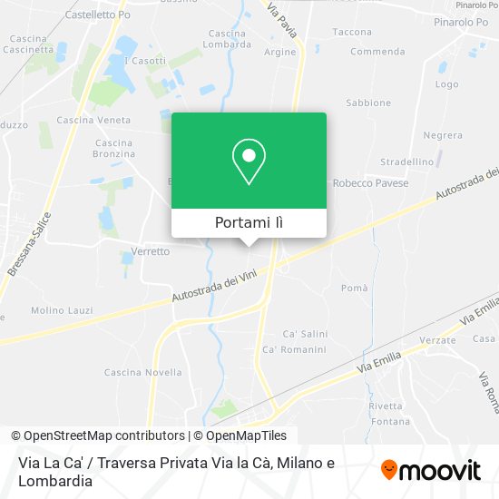 Mappa Via La Ca' / Traversa Privata Via la Cà