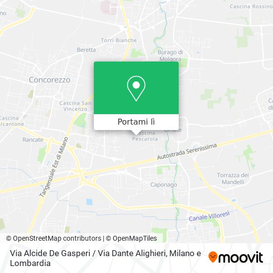 Mappa Via Alcide De Gasperi / Via Dante Alighieri