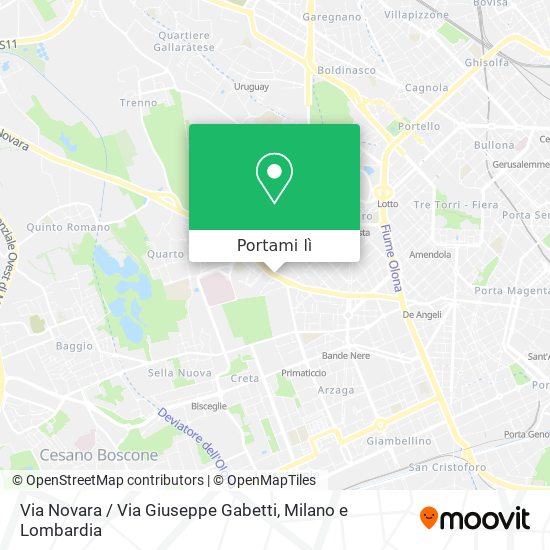 Mappa Via Novara / Via Giuseppe Gabetti