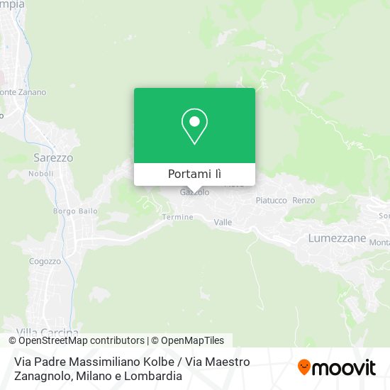 Mappa Via Padre Massimiliano Kolbe / Via Maestro Zanagnolo