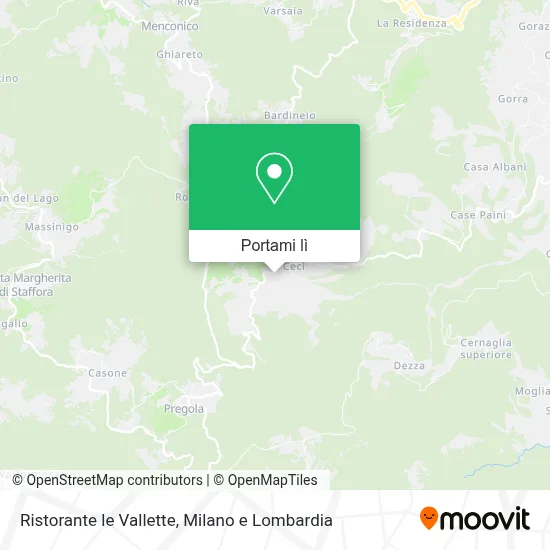Mappa Ristorante le Vallette