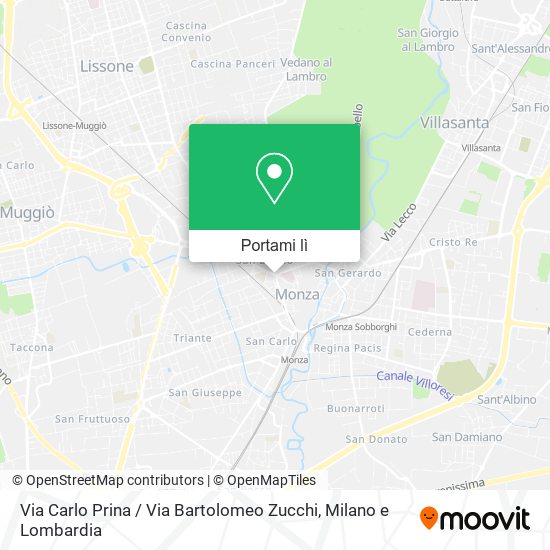 Mappa Via Carlo Prina / Via Bartolomeo Zucchi