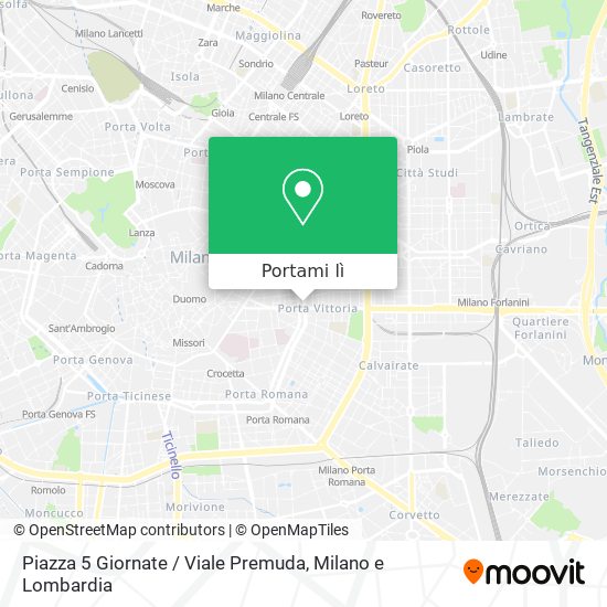 Mappa Piazza 5 Giornate / Viale Premuda