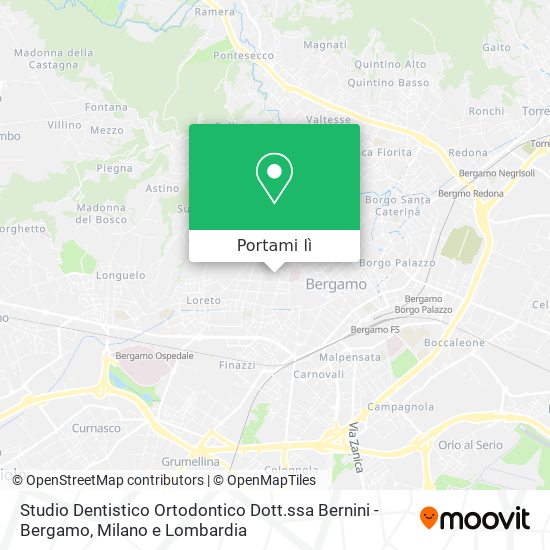 Mappa Studio Dentistico Ortodontico Dott.ssa Bernini - Bergamo