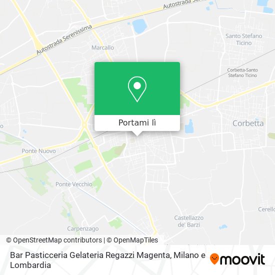 Mappa Bar Pasticceria Gelateria Regazzi Magenta