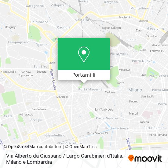 Mappa Via Alberto da Giussano / Largo Carabinieri d'Italia