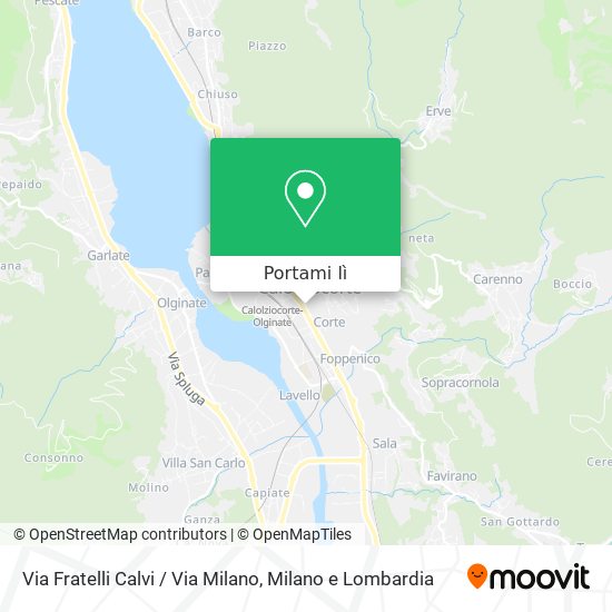 Mappa Via Fratelli Calvi / Via Milano