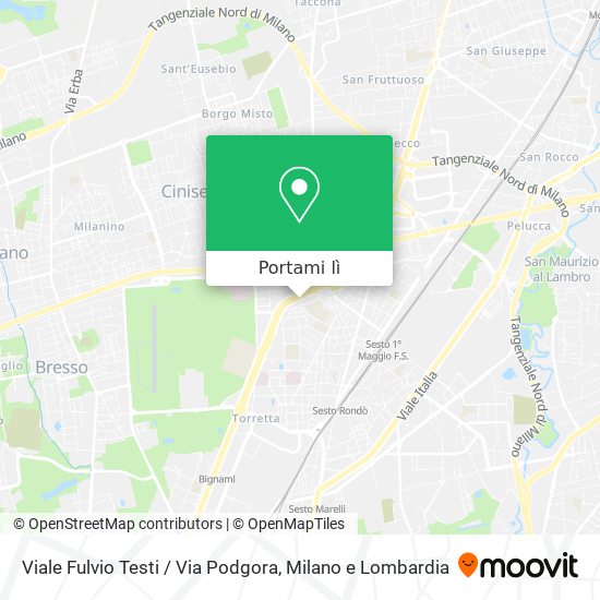 Mappa Viale Fulvio Testi / Via Podgora