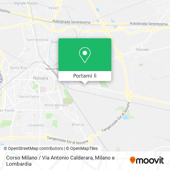Mappa Corso Milano / Via Antonio Calderara