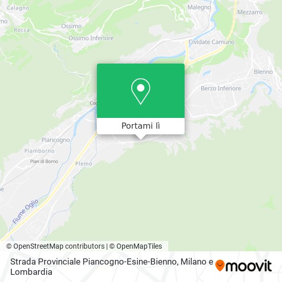 Mappa Strada Provinciale Piancogno-Esine-Bienno