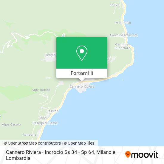 Mappa Cannero Riviera - Incrocio Ss 34 - Sp 64
