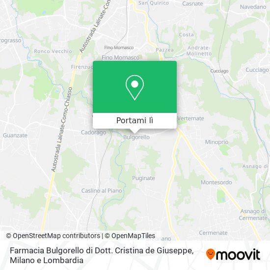 Mappa Farmacia Bulgorello di Dott. Cristina de Giuseppe