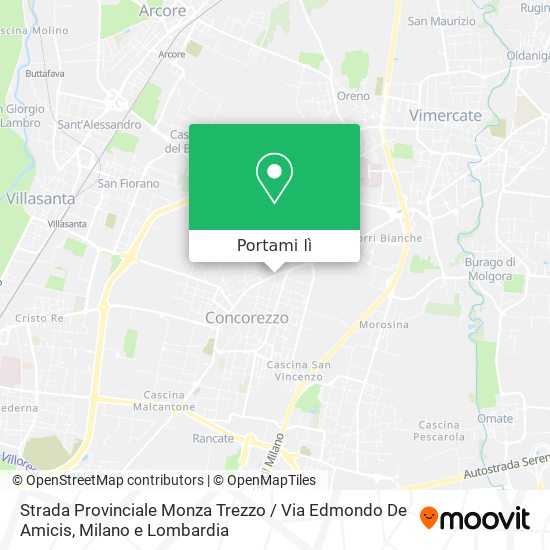 Mappa Strada Provinciale Monza Trezzo / Via Edmondo De Amicis