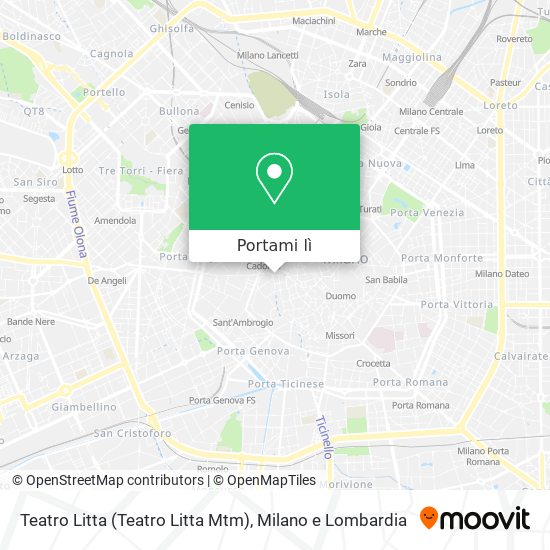 Mappa Teatro Litta (Teatro Litta Mtm)