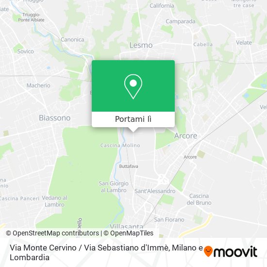 Mappa Via Monte Cervino / Via Sebastiano d'Immè