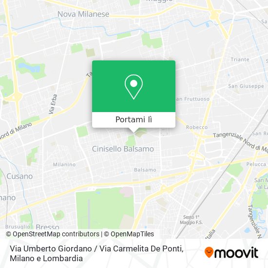 Mappa Via Umberto Giordano / Via Carmelita De Ponti