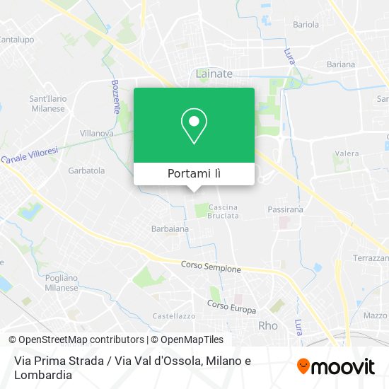 Mappa Via Prima Strada / Via Val d'Ossola