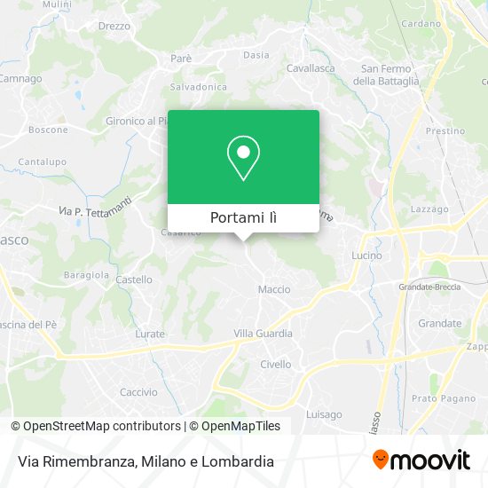 Mappa Via Rimembranza