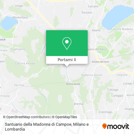 Mappa Santuario della Madonna di Campoe