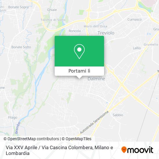 Mappa Via XXV Aprile / Via Cascina Colombera