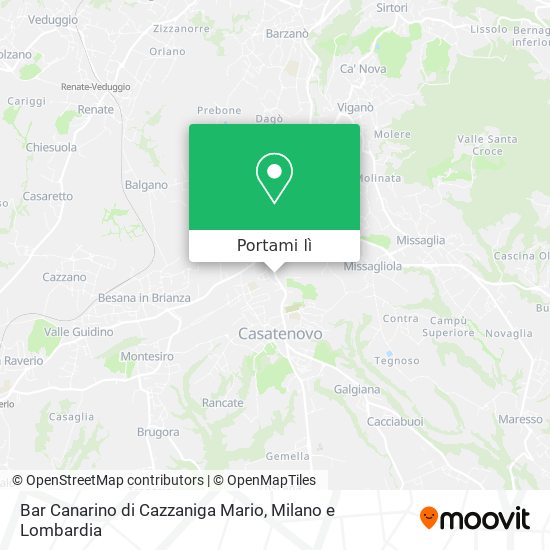 Mappa Bar Canarino di Cazzaniga Mario